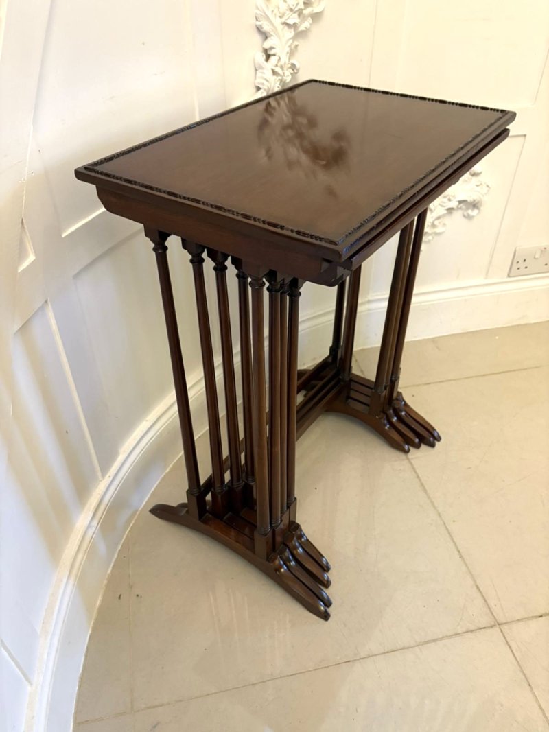 Antique Edwardian Quality Mahogany Nest of Four Tables - Image 3